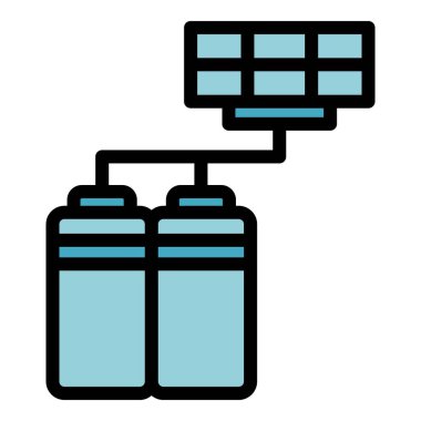 Su tasarrufu simgesi ana hatları vektörü. Çevre temizliği. Ekoloji biyolojisi rengi düz