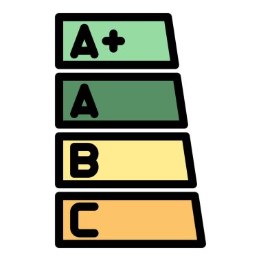 Çevre dostu seviye ikon ana hatları vektörü. Çevre temizliği. Biyolojik rengi yeniden kullan