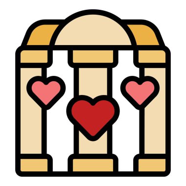 Cömertlik simge taslak vektörünü sever. Kalp hayırseverliği. Sosyal takım rengi düz