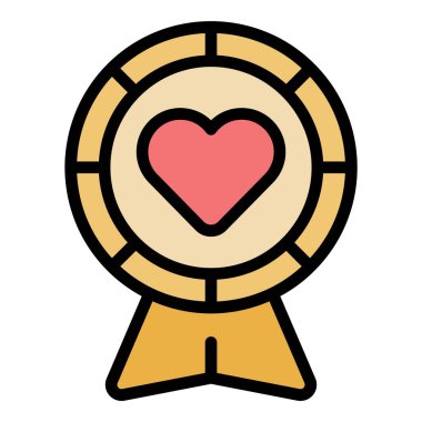 Aşk tekerleği ikonu ana hat vektörü. Kan insanı. Sadaka kalp rengi düz