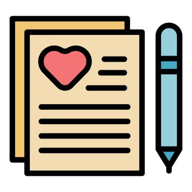 Aşk harfi simgesi ana hat vektörü. Gönüllü biri. Sosyal takım rengi düz