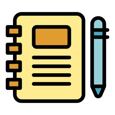 Defter simgesinden kaçış ana hatları vektörü. Konfor bölgesi. Çalışma rengini düz başlat