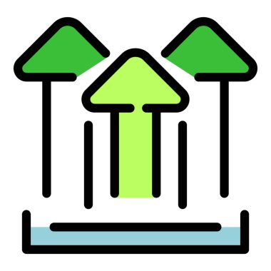 Rahat bölge ikonu ana hat vektörünü yükselt. İşi değiştir. İş çıkışı rengi düz