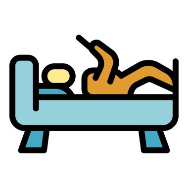 Yatak konfor bölgesi ikon ana hatları vektörü. Çalışma kafesi. Korku başarı rengi düz