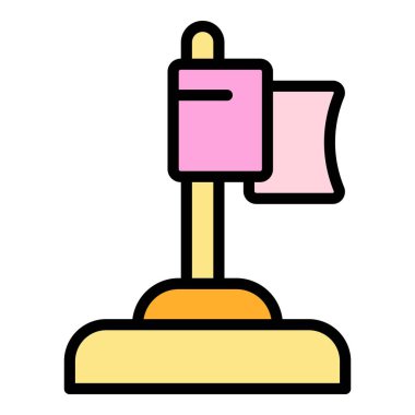 Bayrak uzmanı hedef simgesi ana hat vektörü. İş ekibi. Çalışma odası rengi düz