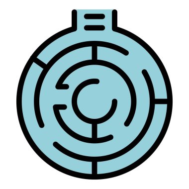 Taktiksel labirent simgesi ana hat vektörü. İş ekibi. Büyüme karı rengi düz