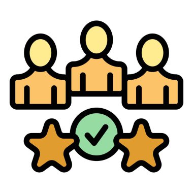 Takım iş ikonu ana hatları vektörü. Karar avantajı. Kar yolu rengi düz