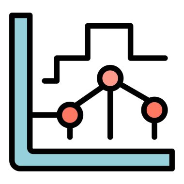 Kar ikonu ana hatları vektörünü büyüt. İş kararı. Maliyet fikri rengi düz