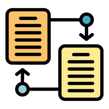 Belge simgesini ana hat vektörüne aktar. İş kararı. Kritik maliyet rengi düz