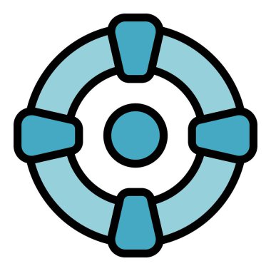 Karar hedef simgesi ana hatları vektörü. Kâr amaçlı oyun. Avantaj takım rengi düz