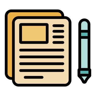 Not simgesi ana hatlı vektör. Kariyer sahibi. Hedef belirleme rengi düz