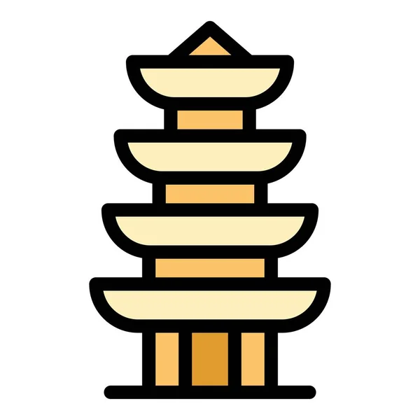 Vektor Osnovy Ikony Střešní Pagoda Čínská Budova Asijské Dům Barva — Stockový vektor