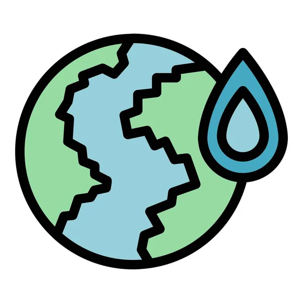 Speichern Sie Den Umrissvektor Des Planeten Symbols Ökoenergie Besteckfarbe Flach — Stockvektor