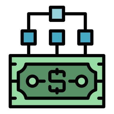Nakit para ikon ana hatlarını belirler. Dijitale geç. Veritabanı iş rengi düz