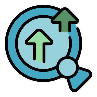 Çevrimiçi simge ana hatlarını ara. Kâr verileri. Dijital kurşun rengi düz