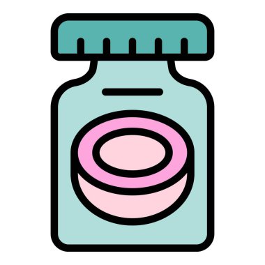 Hindistan cevizi kavanozu ikonu ana hatları vektörü. Doğal krem. Kozmetik hindistan cevizi rengi