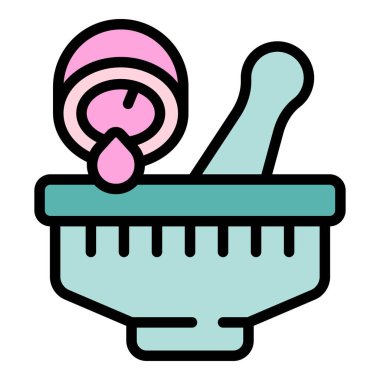 Hindistan cevizi ev özütü ikon dış hat vektörü. Krem kozmetik. Sabun tasarımı rengi düz