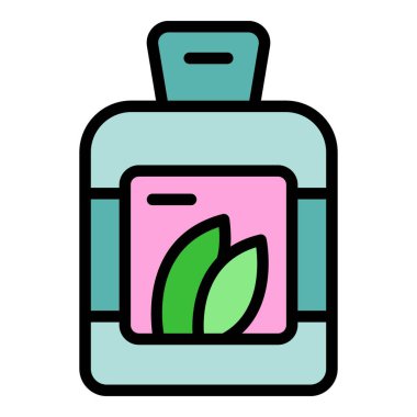 Hindistan cevizi yağı ikonu ana hat vektörü. Kozmetik kremi. Sabun tasarımı rengi düz