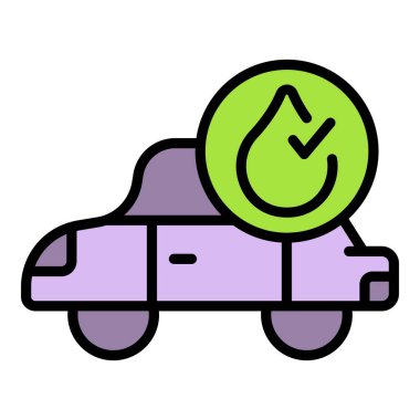 Araba antifriz ikonu ana hat vektörü. Otomatik motor. Motor onarım rengi düz