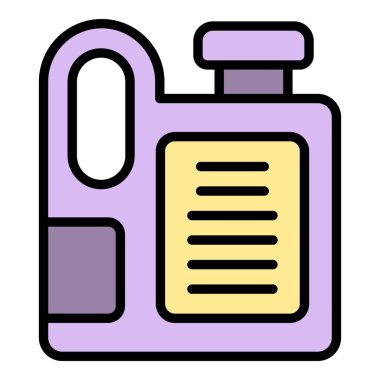 Antifriz teneke kutu ana hatları vektörü. Otomatik motor. Makine aracı rengi düz