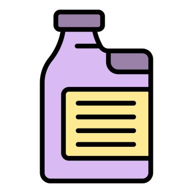 Araba motoru sıvısı ikon ana hatları vektörü. Otomatik sıvı. Su soğutucu rengi düz