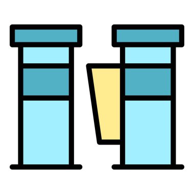 İstasyon simgesi ana hatlarını ayarla. Bisiklet. Bisiklet. Otopark bisikleti rengi düz