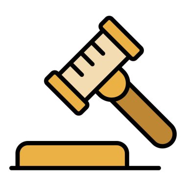 Polis tokmak ikonu ana hat vektörü. Kelepçe suçu. Suçlu hırsız rengi düz