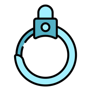 Kelepçe halka ikonu ana hat vektörü. El hapsi. Suçluları tutukla