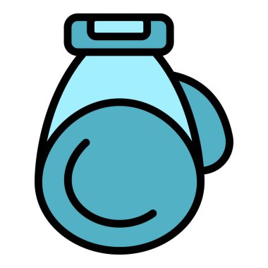 Mma eldiveni taslak vektörü. El boksörü. Güvenli eğlence rengi düz