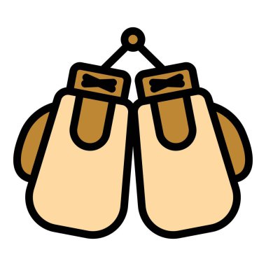 Spor salonu eldiveni ikon taslak vektörü. Eldiven sporu. Kış ekipmanı rengi düz