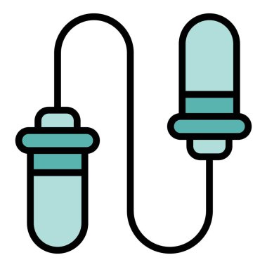 Formda kalma ikon ana hatları vektörü. Antrenman ipi. Spor salonu rengi düz