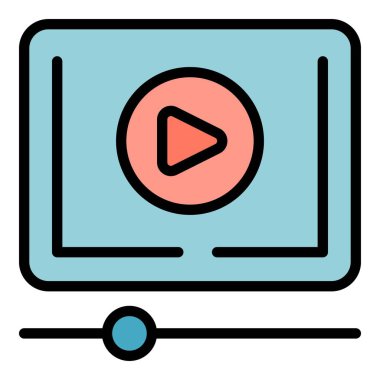 Film oyuncusu simgesi ana hatları vektörü. Film şovu. Sinema tiyatrosu rengi