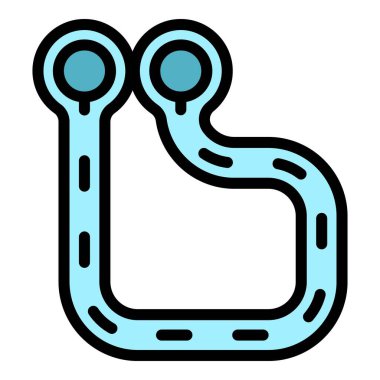 En iyi yarış pisti ikonu ana hat vektörü. Yarış pisti. Devre rengini başlat