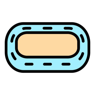 Alan yarış pisti ikonu ana hat vektörü. Bitirmeye başla. Prix rengini düz göster