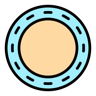 Yarış pisti ikonu ana hat vektörünü çember yapın. Üst Manzara. Bitirme rengini düz başlat