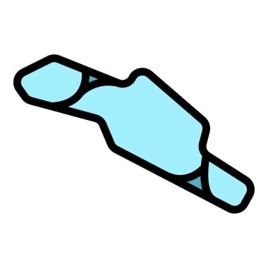 Formül yarış pisti ana hat vektörü. Devreyi başlat Üst yol rengi düz