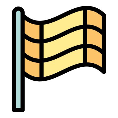 Yarış atı simgesi ana hat vektörü. At yarışı. Jokey spor rengi düz