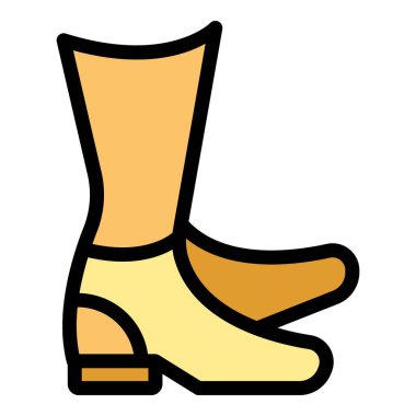 Jokey çizmeleri ikonu ana hatları vektörü. Yarış sporu. Hızlı renk düz koş