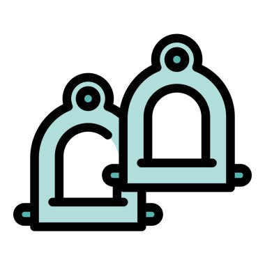 Hızlı ikon ana hatları vektörü. At yarışı. Derbi jokeyi rengi düz