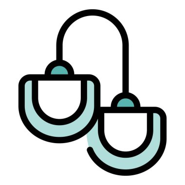 Jokey desteği ikon ana hatları vektörü. Derby yarış atı. Fincanın rengi düz