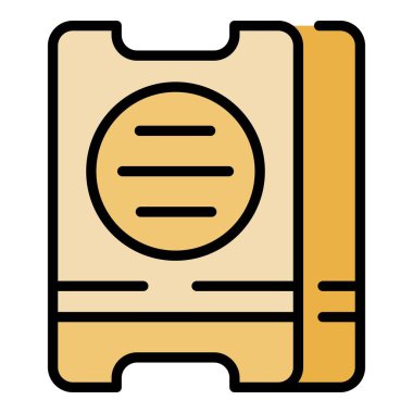 Giriş kuponu taslak vektörü. Müze bileti. Sinema rengini kabul et