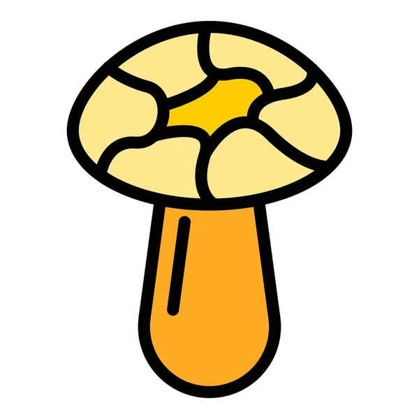 Agriculture Mushroom Icon Outline Vector Shitake Food Fungi Morel Color — Stock Vector