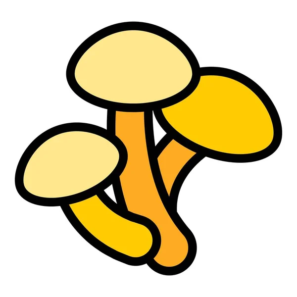 Maitake蘑菇图标勾勒病媒 食物松露 有机丽石色泽平坦 — 图库矢量图片