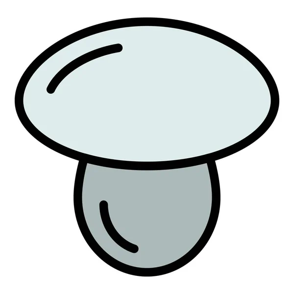 Champignon Icon Outline Vector Mushroom Food Shiitake Truffle Color Flat — Stock Vector