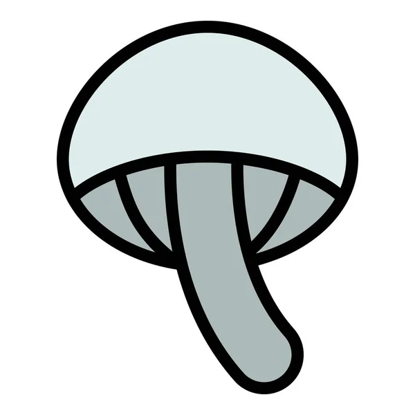 Natural Mushroom Icon Outline Vector Food Shiitake Morel Fungi Color — Stock Vector