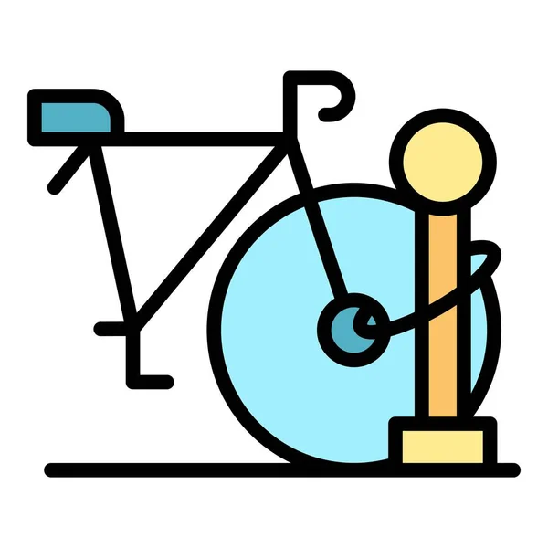 Das Fahrradschloss Symbol Umreißt Den Vektor Parken Bahnhofsroute Flach — Stockvektor