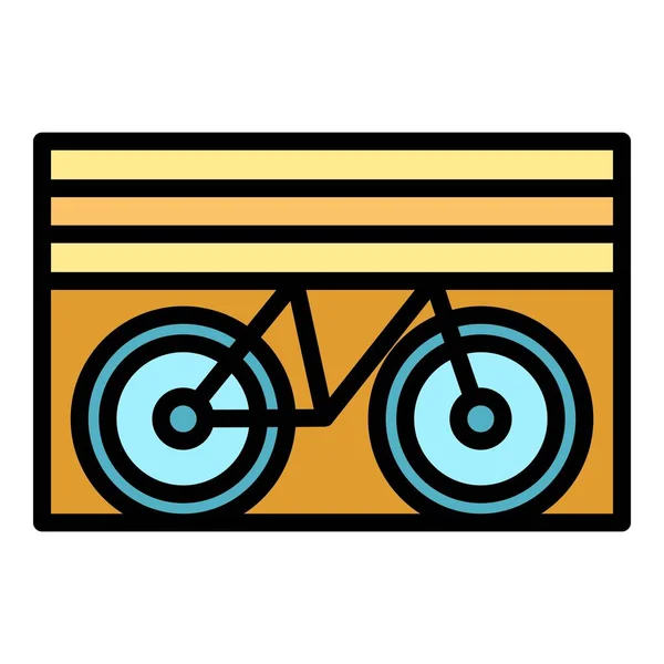 Bicicletta Garage Icona Contorno Vettore Area Del Parco Luogo Stazione — Vettoriale Stock