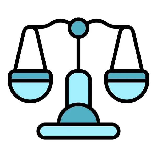 Ikona Równowagi Sprawiedliwości Zarys Wektora Ręczne Więzienie Aresztować Kolor Karny — Wektor stockowy