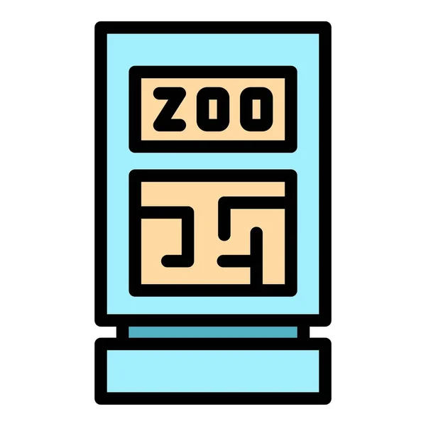Zoo Label Icon Outline Vector Inglês Passe Animal Divertido Evento — Vetor de Stock