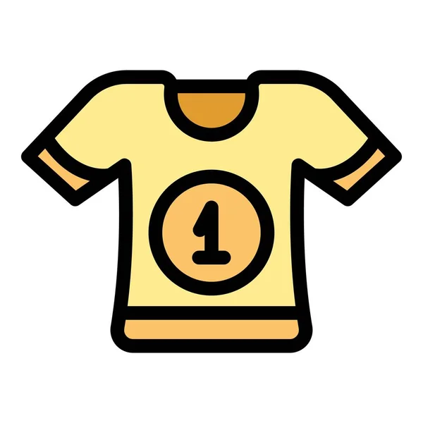 Camiseta Jockey Icono Contorno Vector Carrera Caballos Derby Pista Color — Vector de stock